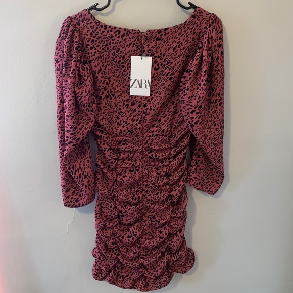 NWT Zara Printed Dress with Draping - Picture 5 of 6
